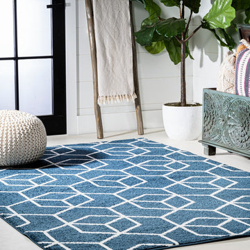 Tumbling Blocks Modern Geometric Area Rug 2
